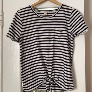 Navy and white striped t shirt